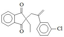 2-[2-(3-氯苯基)丙-2-烯-1-基]-2-乙基茚滿-1,3-二酮；
2-[2-(3-Chlorophenyl)-2-propen-1-yl]-2-ethyl-1H-indene-1,3(2H)-dione；
CPED