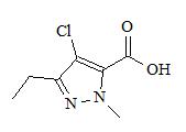 1-甲基-3-乙基-4-氯吡唑-5-甲酸； 
4-Chloro-3-ethyl-1-methyl-1H-pyrazole-5-carboxylic acid；
EMCA